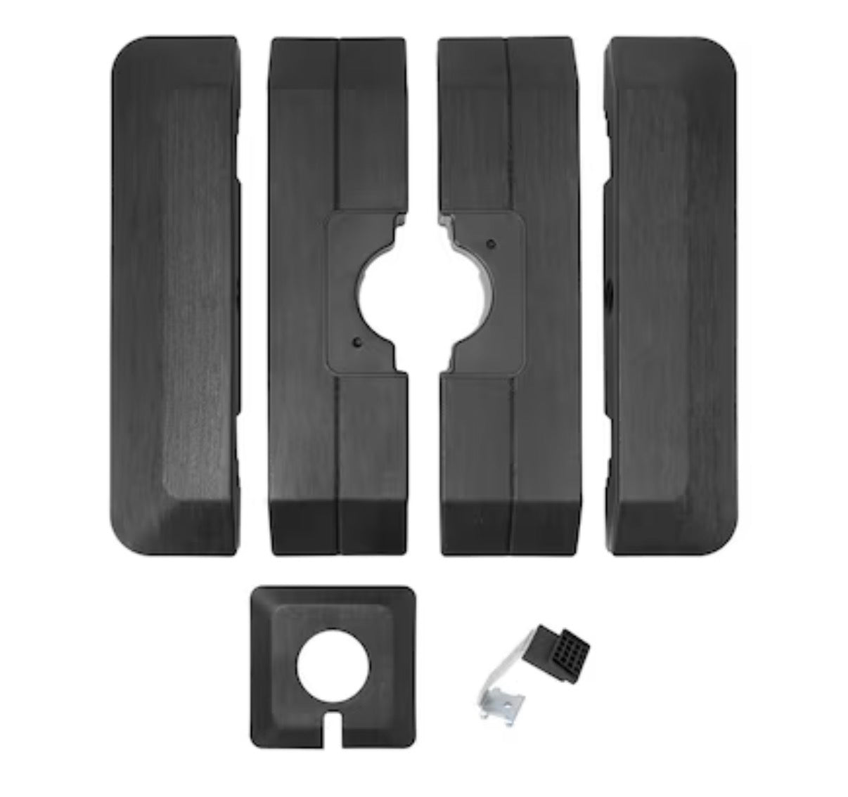 Umbrella Base - 4-Part Patio Cantilever Umbrella Base in Black HDPE Outdoor Weighted Umbrella Stand 350 lb. Water and Sand Filled