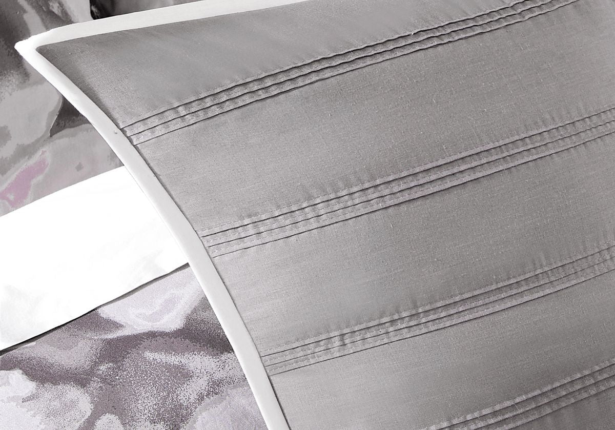 Comforter Set - Queen Size Katarina Gray 7 Pc Queen Comforter Set - BSW