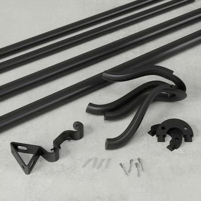 Curtain Rod - Umbra Midnight 42-in to 120-in MATTE BLACK Steel Double Curtain Rod (2 available)