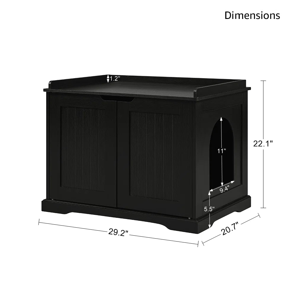 Pet - Litter Box Enclosure, Black - BSW