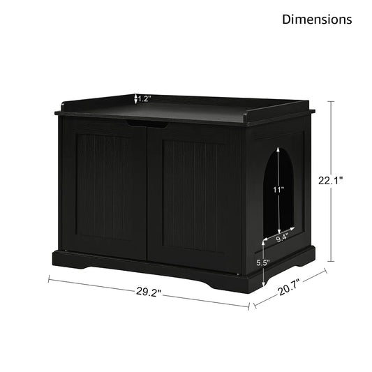 Pet - Litter Box Enclosure, Black - BSW