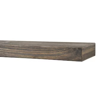 Shelf - Modern Ember 72-in W x 3-in H x 8-in D Driftwood Stained Pine Hollow Rustic Fireplace Mantel Shelf