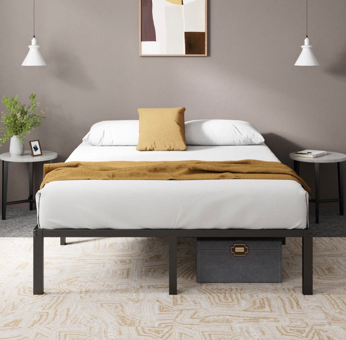 Bed - Queen Size Russel 14'' Contemporary Modern Bed Frame