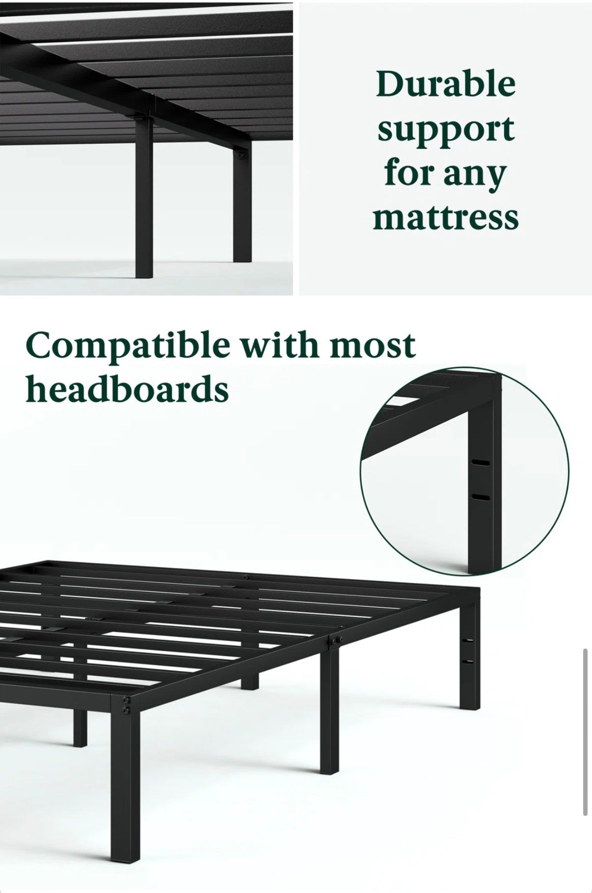 Bed - Queen Size Russel 14'' Contemporary Modern Bed Frame