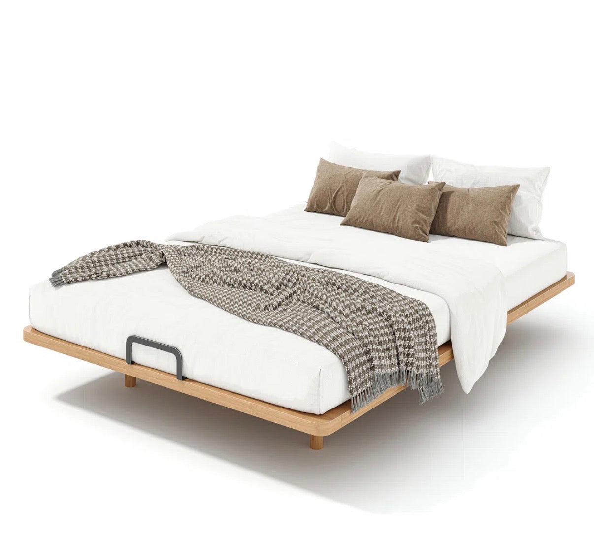 Bed - Full Size Solid Rayon from Bamboo Platform Bed Frame with Support Slats