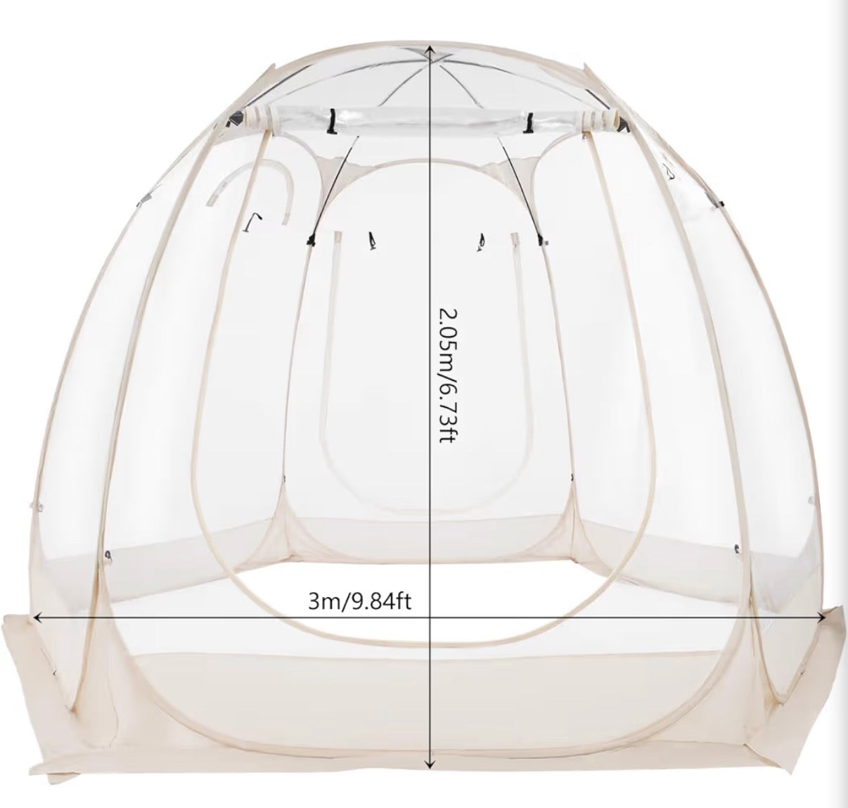 Tent - Clear Tent with Pop-Up Tent Design