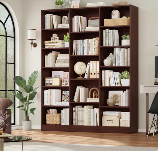 Bookcase - 74” H x 59” W 6 Tier Wakil Storage Bookcase