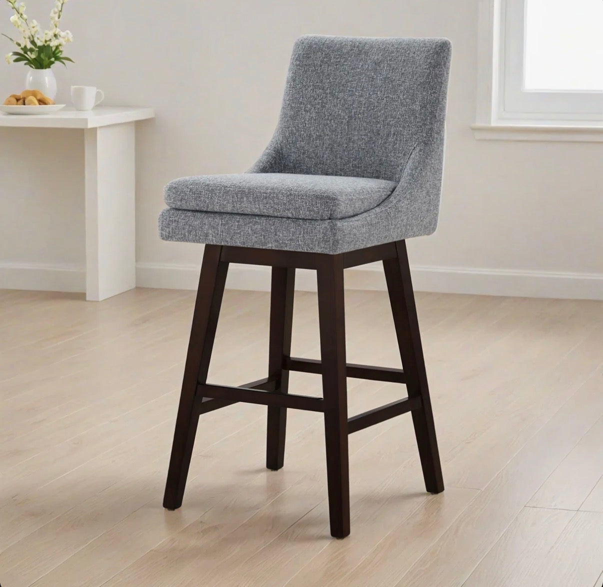 Barstool Single - 30” Zahara Upholstered Swivel Counter & Bar Stool
