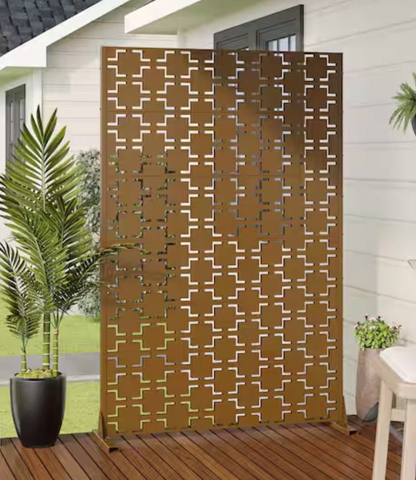 Decor - Metal Privacy Brown - 72” X 47” - WF9.25.25