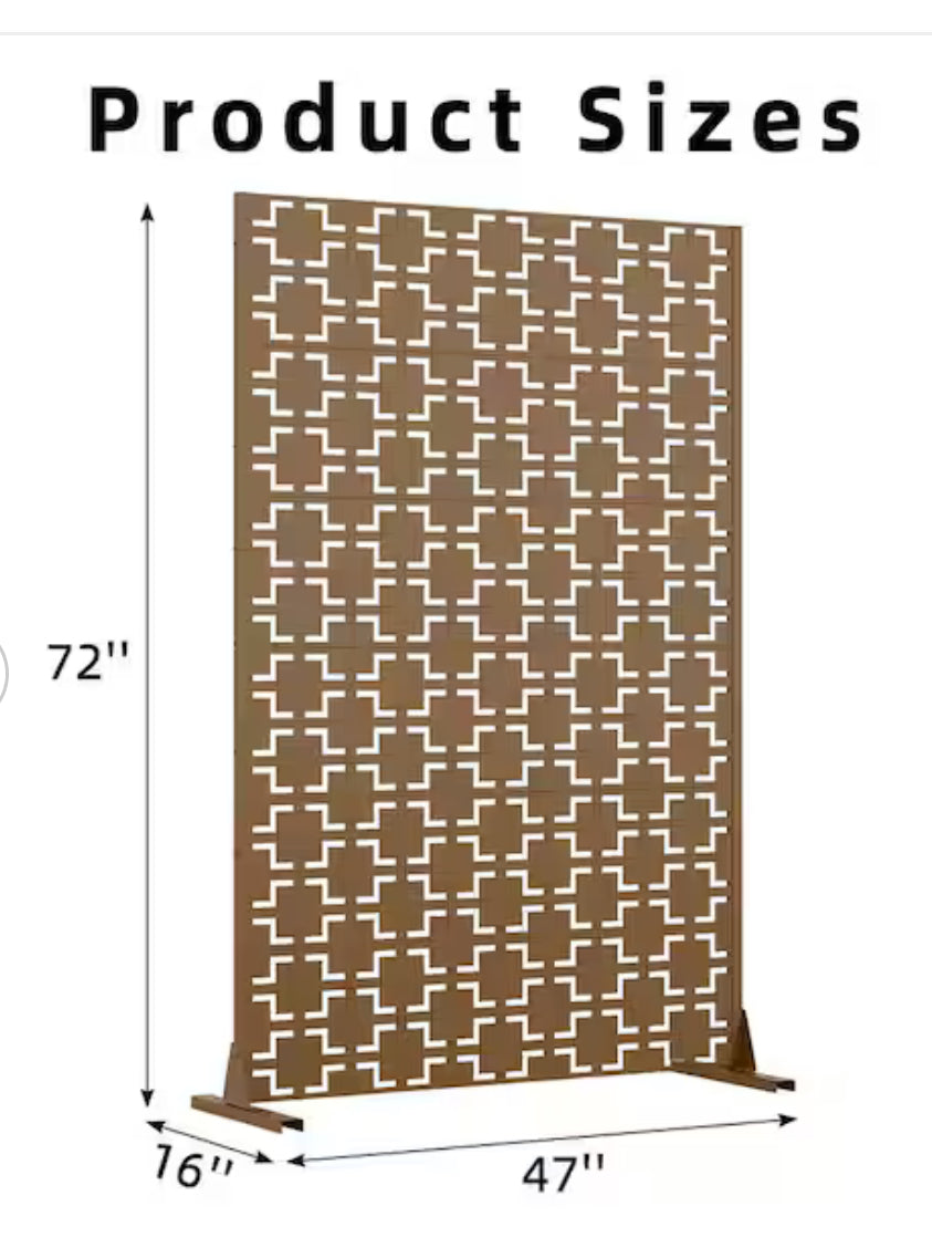 Decor - Metal Privacy Brown - 72” X 47” - WF9.25.25
