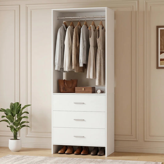Closet Organizer - 24'' W Closet System with Wooden Drawers