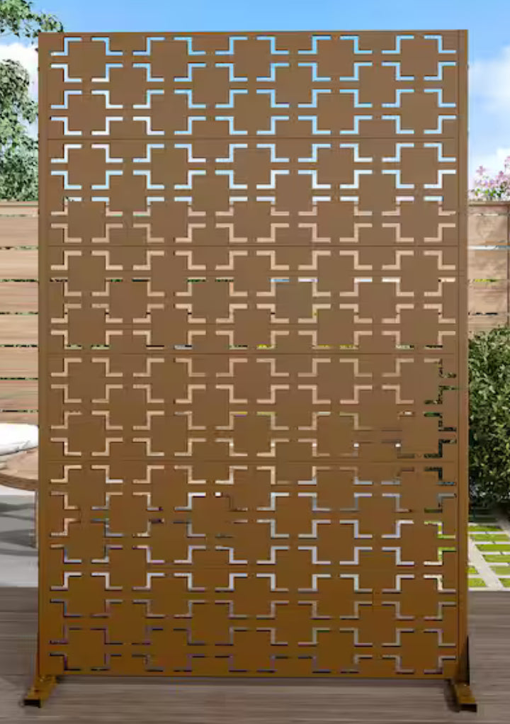 Decor - Metal Privacy Brown - 72” X 47” - WF9.25.25