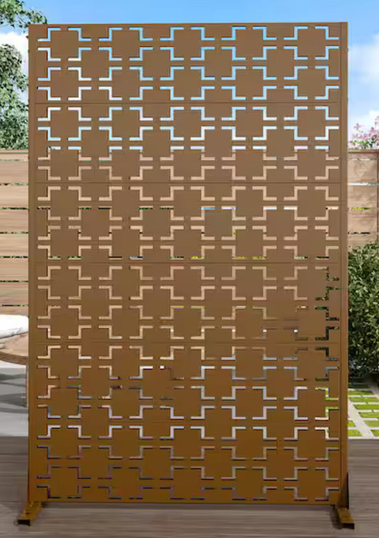Decor - Metal Privacy Brown - 72” X 47” - WF9.25.25