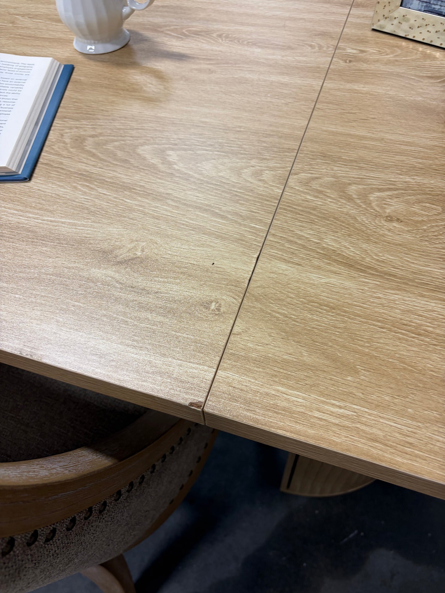 Dining Table - Oval Oak 71 in. W Double Pedestal Dining Table (some nicks see all photos)