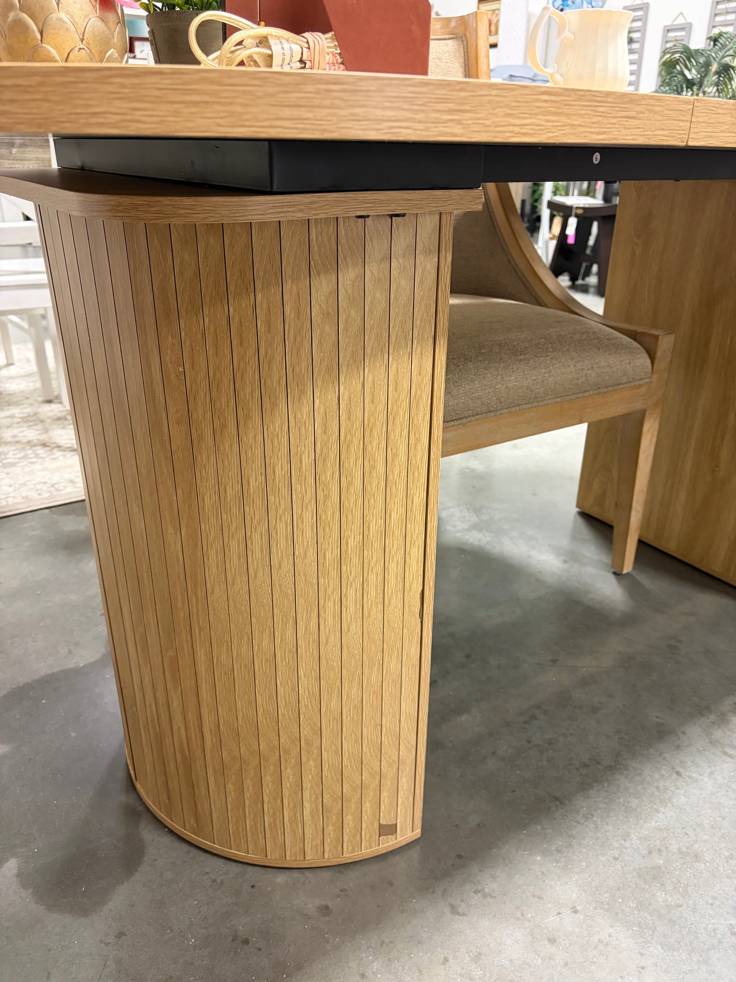 Dining Table - Oval Oak 71 in. W Double Pedestal Dining Table (some nicks see all photos)