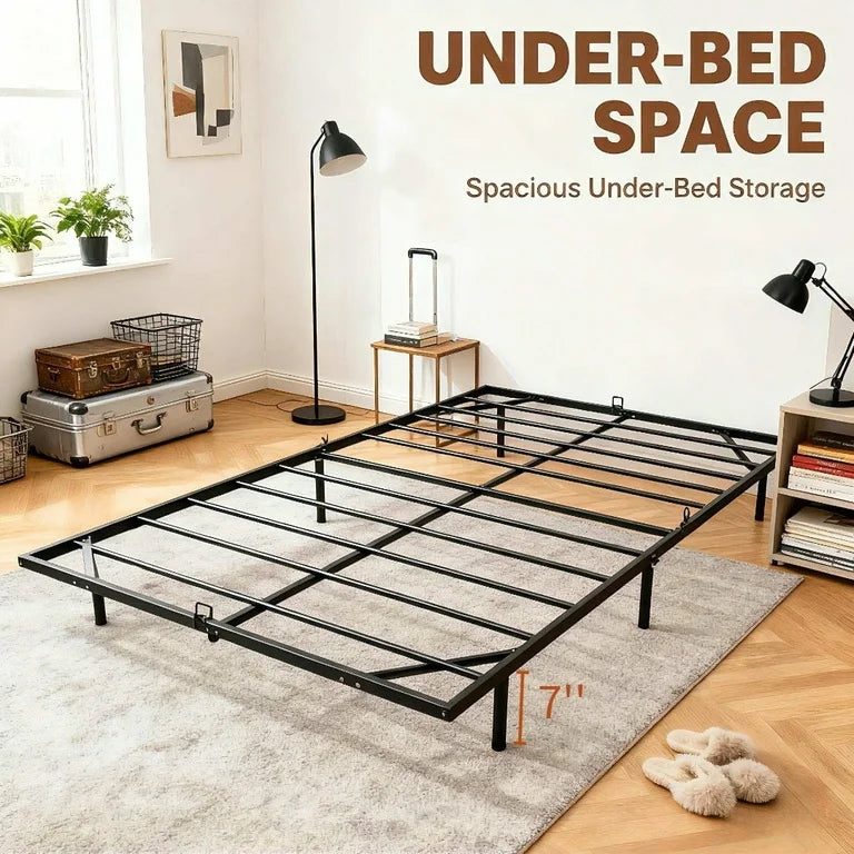 Bed - Full Size Floating Bed Frame with Usb Charging Station/Led Light