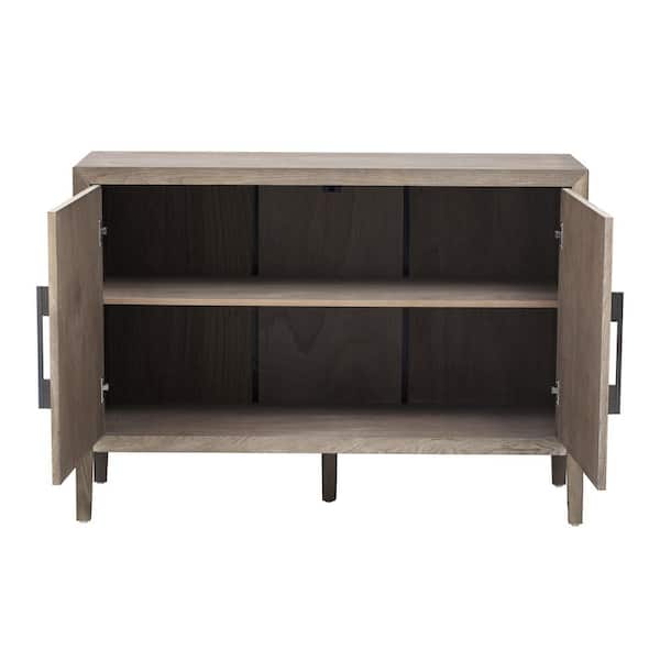 Console - Natural Wood 47.2 in. with Adjustable Shelves and 2-Doors - WF9.25.25