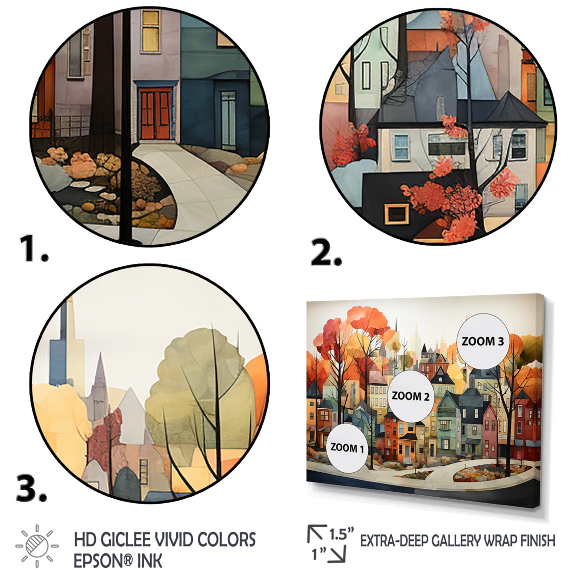 Wall Art - Canvas 30" H x 40" W Autumn Vintage Village New York - WF9.25.25