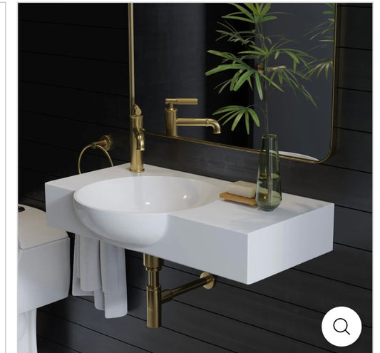 Sink - Bathroom Chateau 30" Left Side Faucet Wall-Mount Bathroom Sink - WF10.16.25