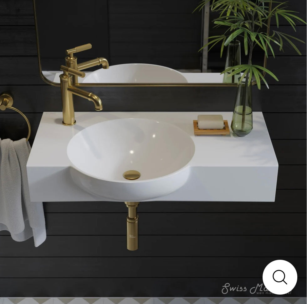 Sink - Bathroom Chateau 30" Left Side Faucet Wall-Mount Bathroom Sink - WF10.16.25