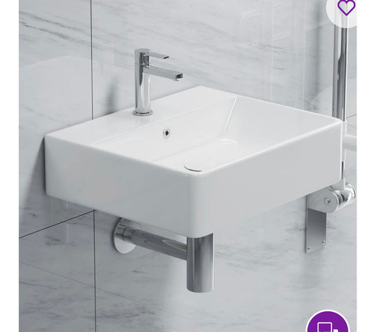 Sink - Bathroom Turner 20" x 16" White Vitreous China Rectangular Wall Mount/Vessel Bathroom Sink with Overflow - WF10.16.25