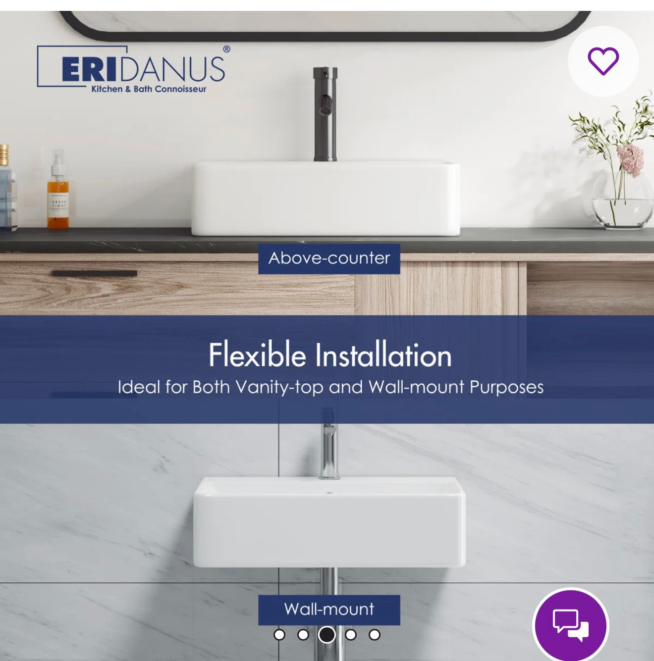 Sink - Bathroom Turner 20" x 16" White Vitreous China Rectangular Wall Mount/Vessel Bathroom Sink with Overflow - WF10.16.25