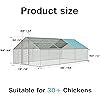 Chicken Coop - Vipbear Large Metal Chicken Coop Run with Immersed Wire Mesh, Chicken Coop for 8 Chickens Heavy Duty Chicken Run in for Yard with Waterproof Cover and Secure Lock,236'' L x 118''W x 77''H