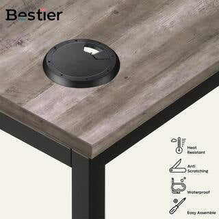 Desk - Bestier Reversible 60 inches L Shaped Computer Desk with Storage Cabinet Long Desk for 2 Person Wash Grey - WF9.25.25