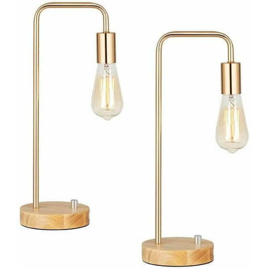 Lamp - Set of 2 Industrial, Gold (Without Bulbs) - WF9.25.25