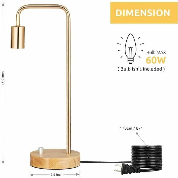 Lamp - Set of 2 Industrial, Gold (Without Bulbs) - WF9.25.25