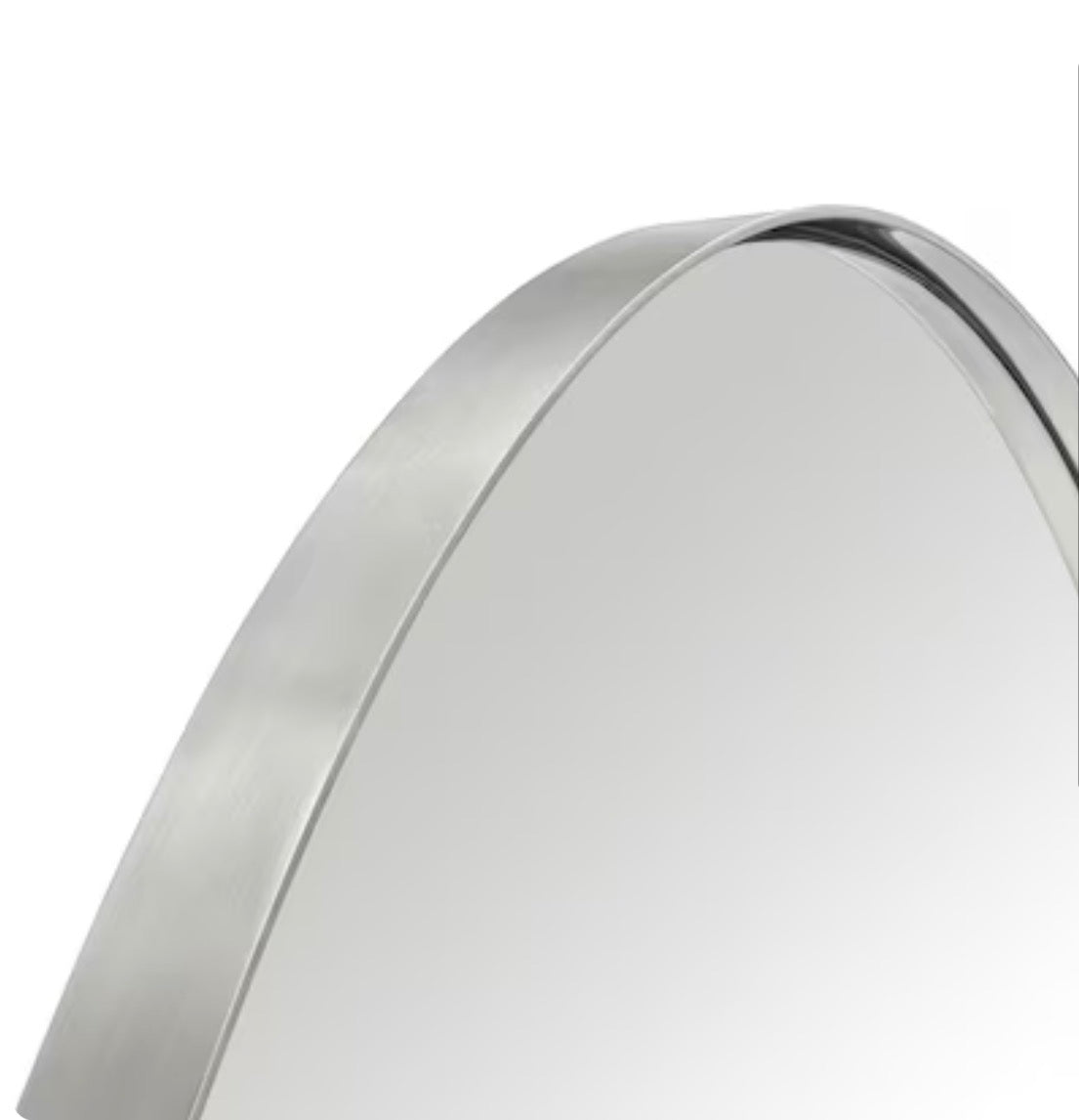 Mirror - 20-in x 30-in Framed Oval Bathroom Vanity Mirror ( Brushed Nickel )