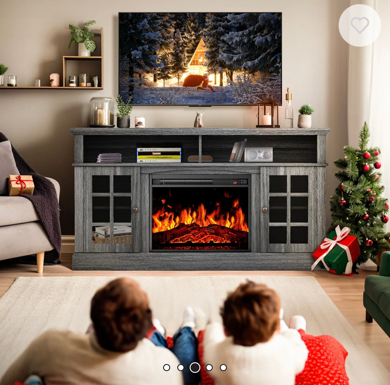 TV Stand - Anias TV Stand For TVs Up To 70" With Electric Fireplace Included - Scratch Dent - WF11.7.25