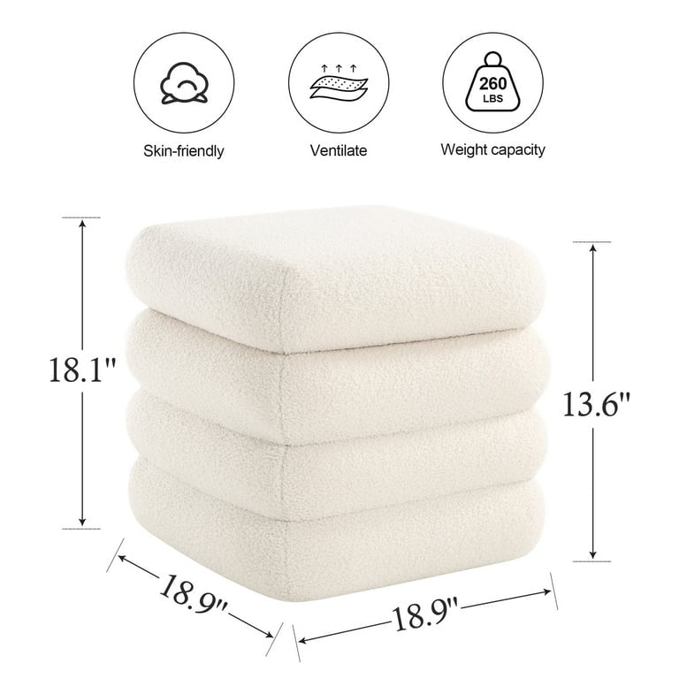 Ottoman - Storage, Boucle, Sherpa Fabric - WF9.25.25