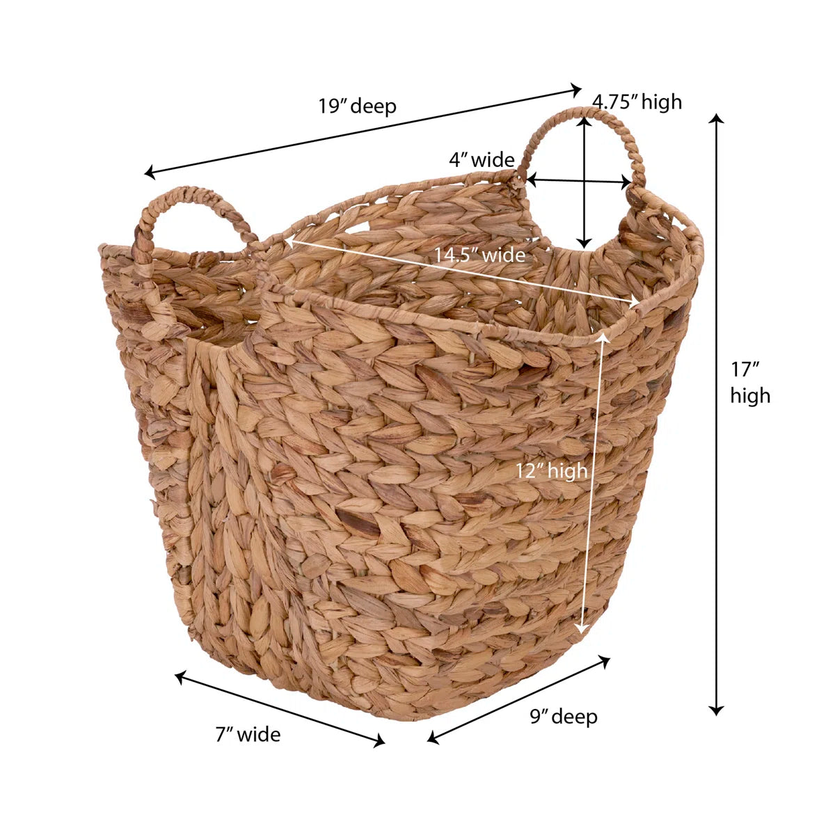 Home Decor - Scoop Basket with Handles - WF9.25.25