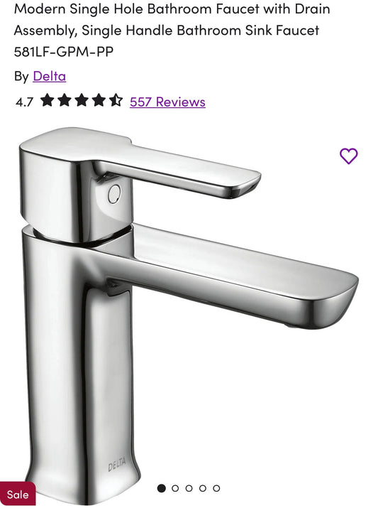 Faucet - Chrome Modern Single Hole Bathroom Faucet with Drain Assembly, Single Handle Bathroom Sink Faucet - WF11.7.25