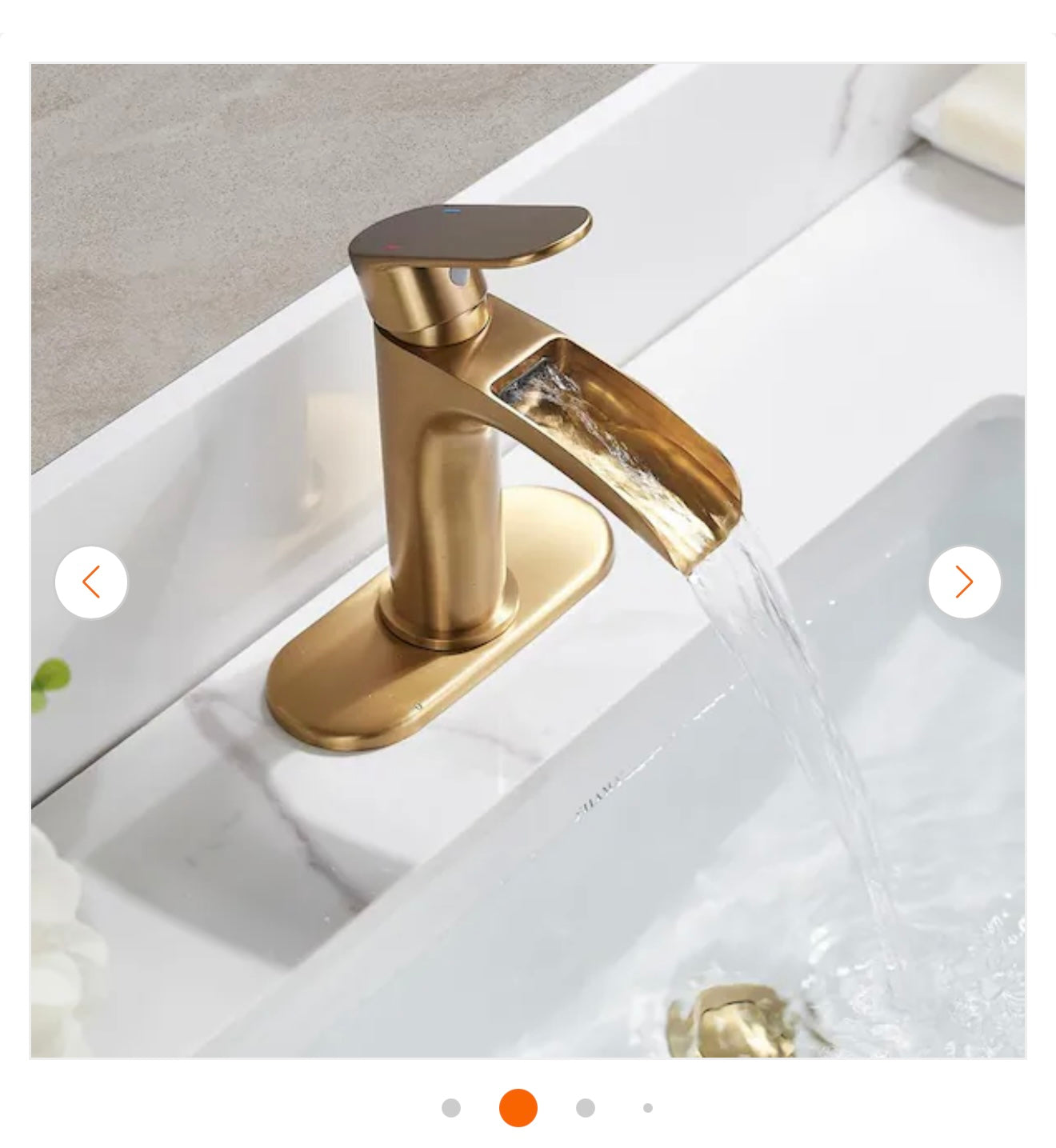 Faucet - Waterfall Single Hole Single Handle Bathroom Faucet with Deckplate, Pop Up Drain Assembly and Supply Lines in Gold - WF11.7.25
