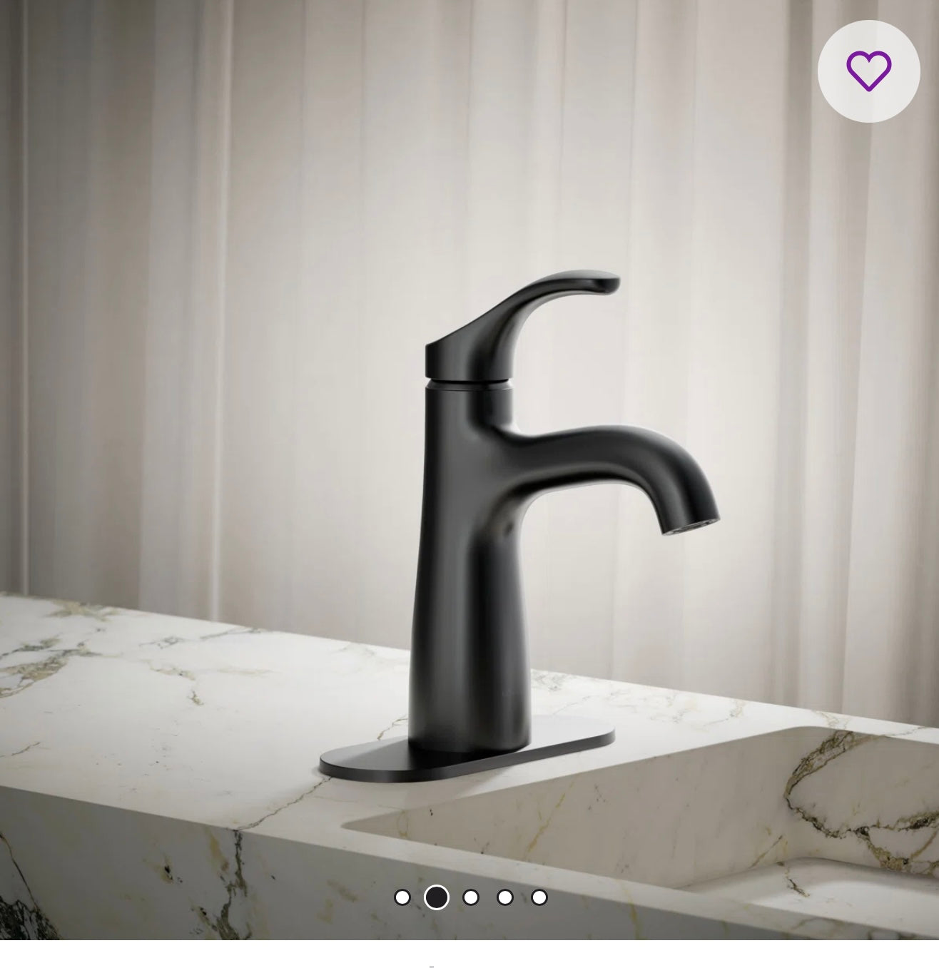 Faucet - Kohler Black Simplice Single-Handle Bathroom Sink Faucet, 1.2 - Wayfair 2