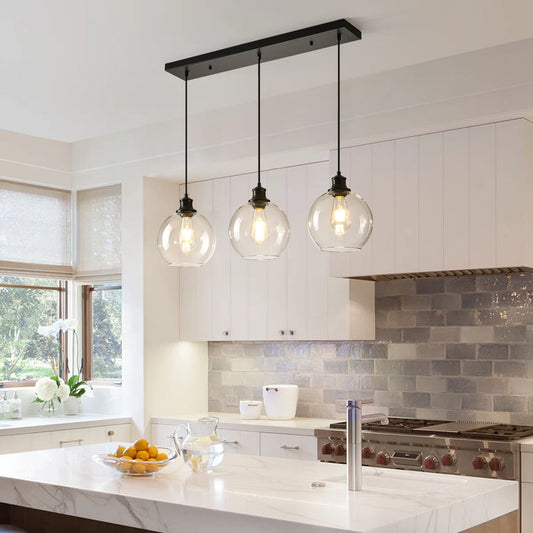 Pendant - Concow 3 - Light Matte Black Kitchen Island Pendant - WF9.25.25