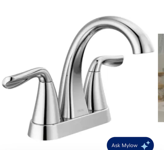 Faucet - Delta Arvo Chrome 4-in centerset 2-handle WaterSense High-arc Residential Handle Bathroom Sink Faucet - WF11.7.25