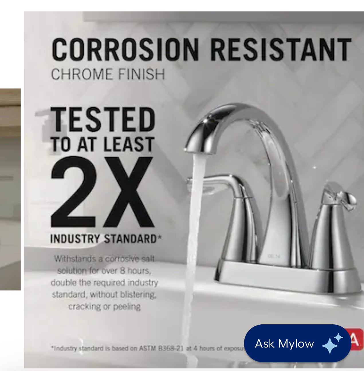 Faucet - Delta Arvo Chrome 4-in centerset 2-handle WaterSense High-arc Residential Handle Bathroom Sink Faucet - WF11.7.25