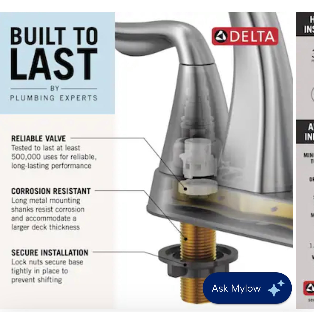 Faucet - Delta Arvo Chrome 4-in centerset 2-handle WaterSense High-arc Residential Handle Bathroom Sink Faucet - WF11.7.25