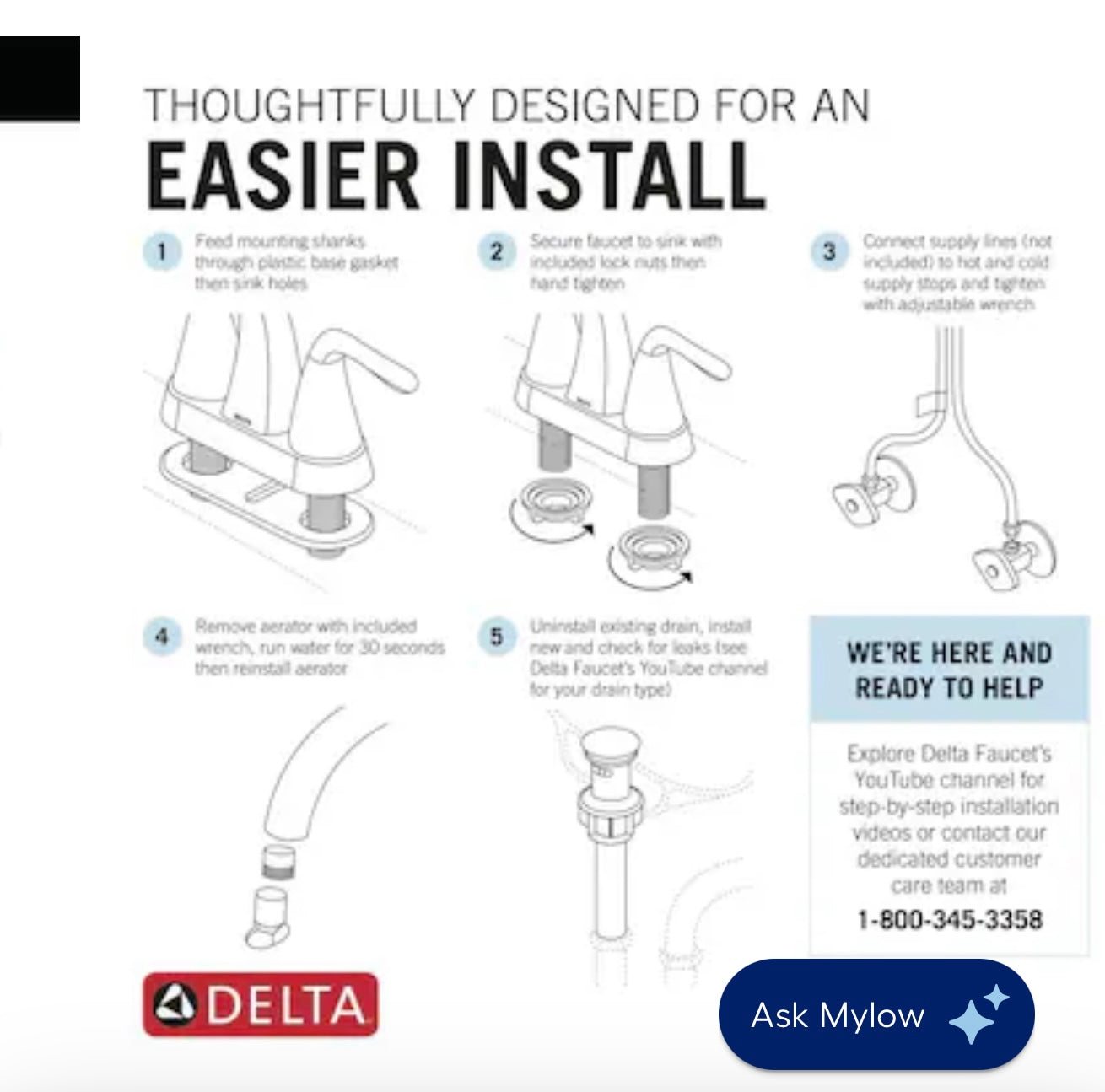 Faucet - Delta Arvo Chrome 4-in centerset 2-handle WaterSense High-arc Residential Handle Bathroom Sink Faucet - WF11.7.25