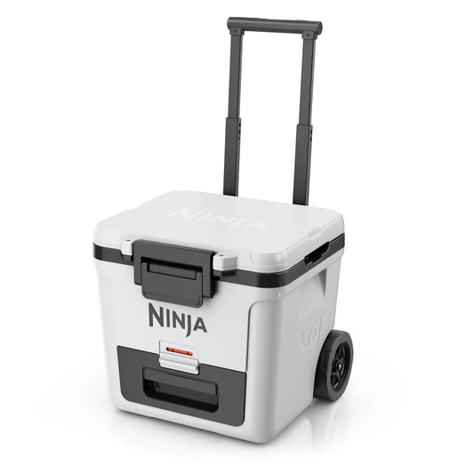Outdoor - Cooler Ninja FrostVault 30qt Wheeled with Dry Zone, Integrated Fridge-Temp Dry Storage Drawer, Premium Heavy-Duty Insulated, Keeps Ice for Days - WF9.25.25