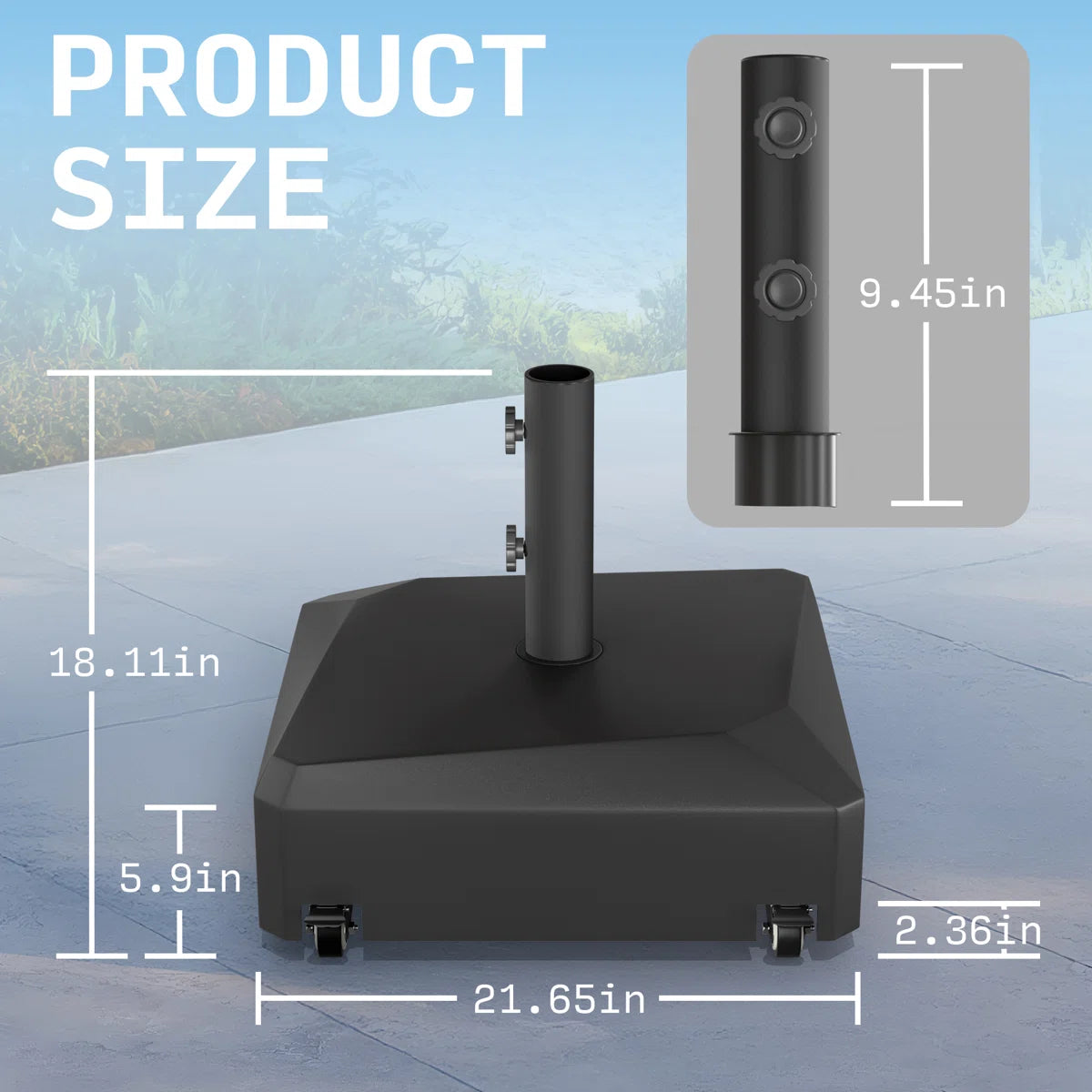 Outdoor - Umbrella Base 120 lb Heavy Duty - WF9.25.25