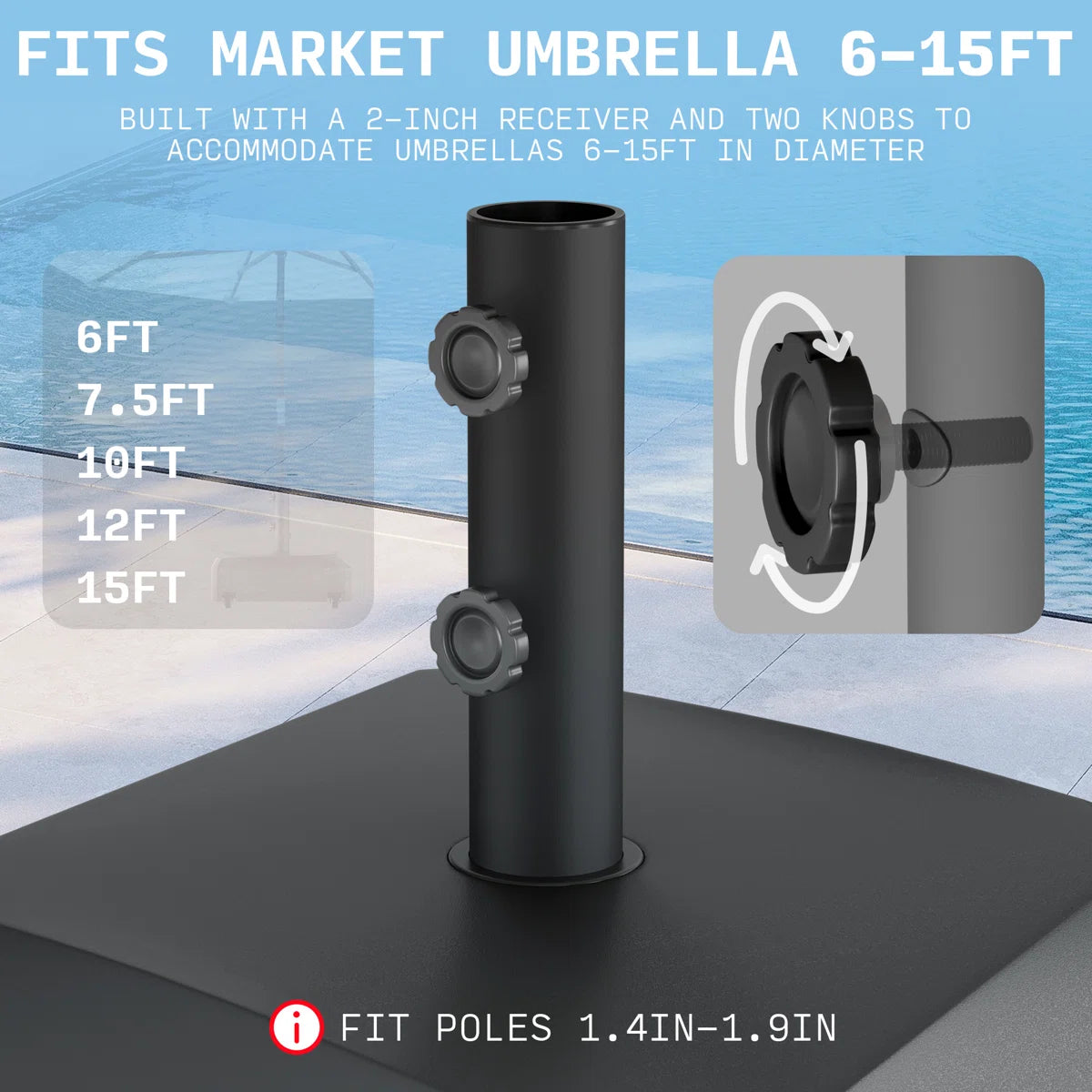 Outdoor - Umbrella Base 120 lb Heavy Duty - WF9.25.25