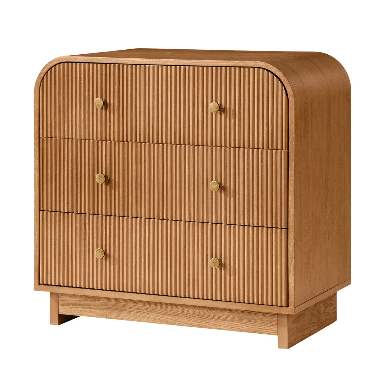 Dresser -3-Drawer Melisa Modern 28"W Fluted Curved with Charging Station - WF9.25.25