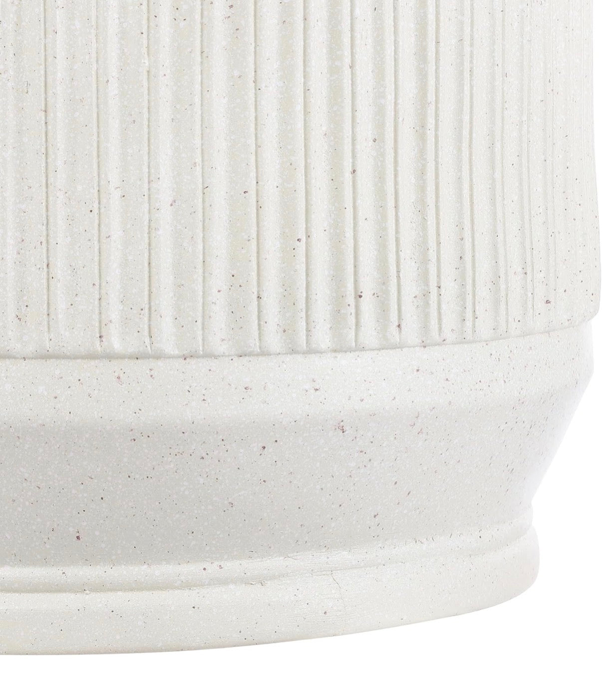 Side Table - JONATHAN Y Kline Ribbed Resin Modern Outdoor Accent Table, 17.5" H All-Weather Cream Terrazzo Patio Drum Side Table and Garden Stool