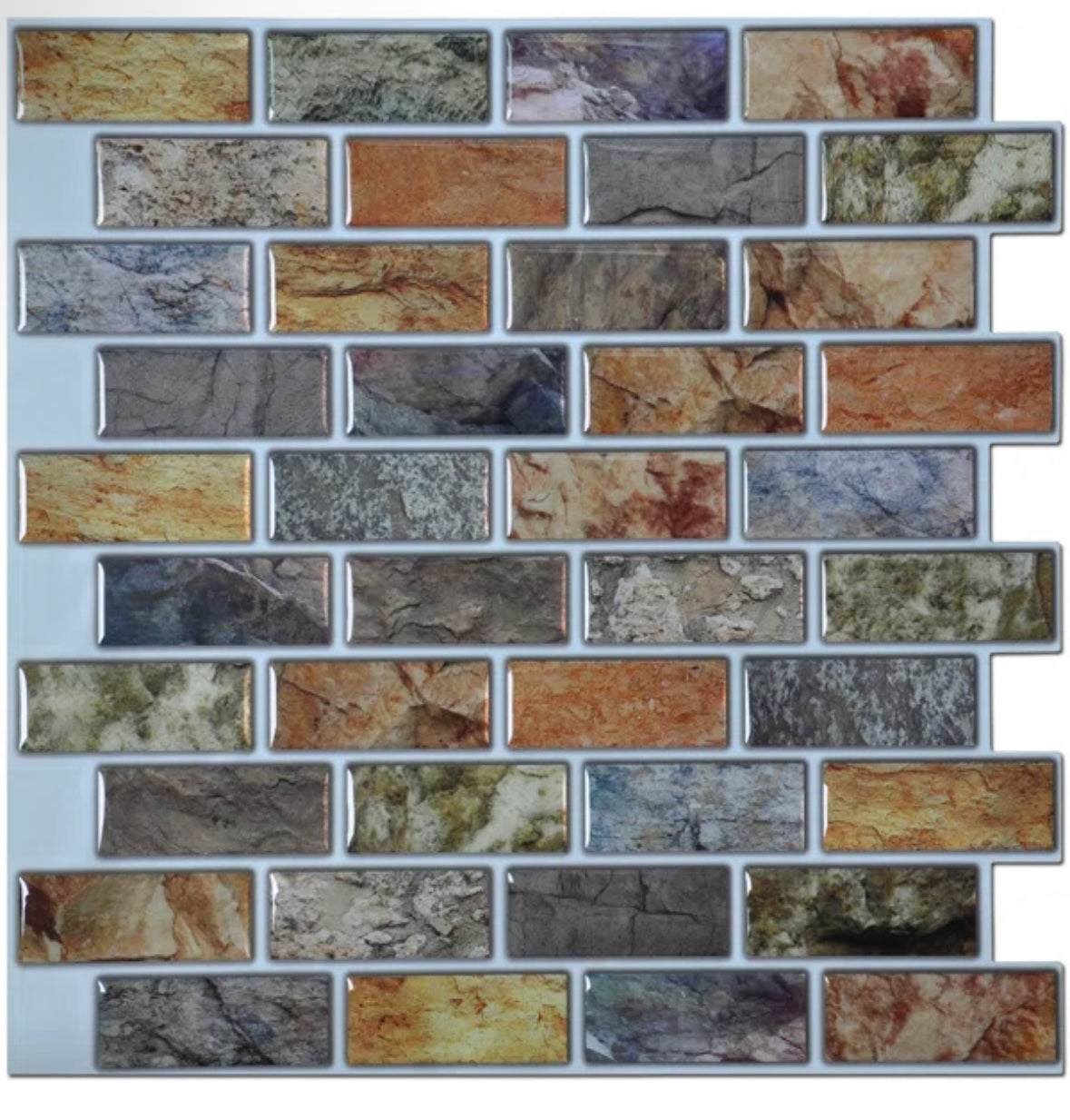 Tile - Peel & Stick Multi Color Tile 20 Sq Feet - WF9.25.25