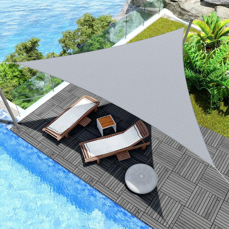 Outdoor - Shade Sail Grey Colourtree Customize Right Triangle 5'x5'x7' - T&F5.19.25