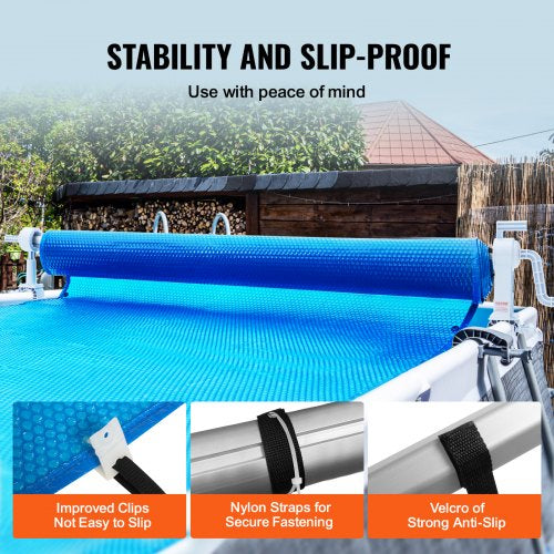 Outdoor - VEVOR Pool Cover Reel, Aluminum Solar Cover Reel 20 ft, Above Ground Swimming Pool Cover Reel Set , Fits for 3-20 ft Width Swimming Pools - T&F5.19.25